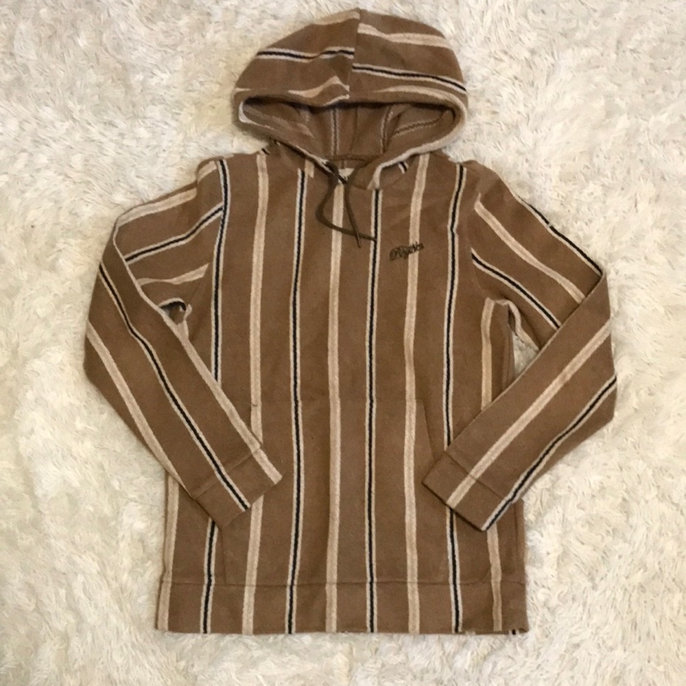 Rhythm. Striped Wool Brown Hoodie